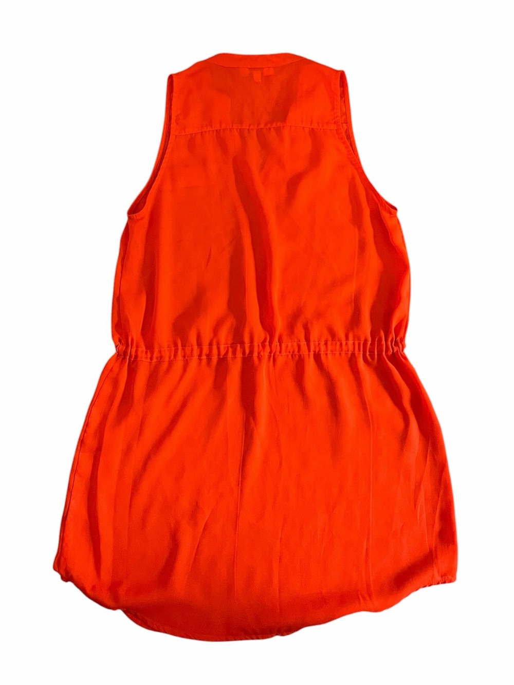 Umgee Vibrant Orange Cinch Waist Dress Sleeveless Medium Boho Shift Mini - Picture 3 of 6